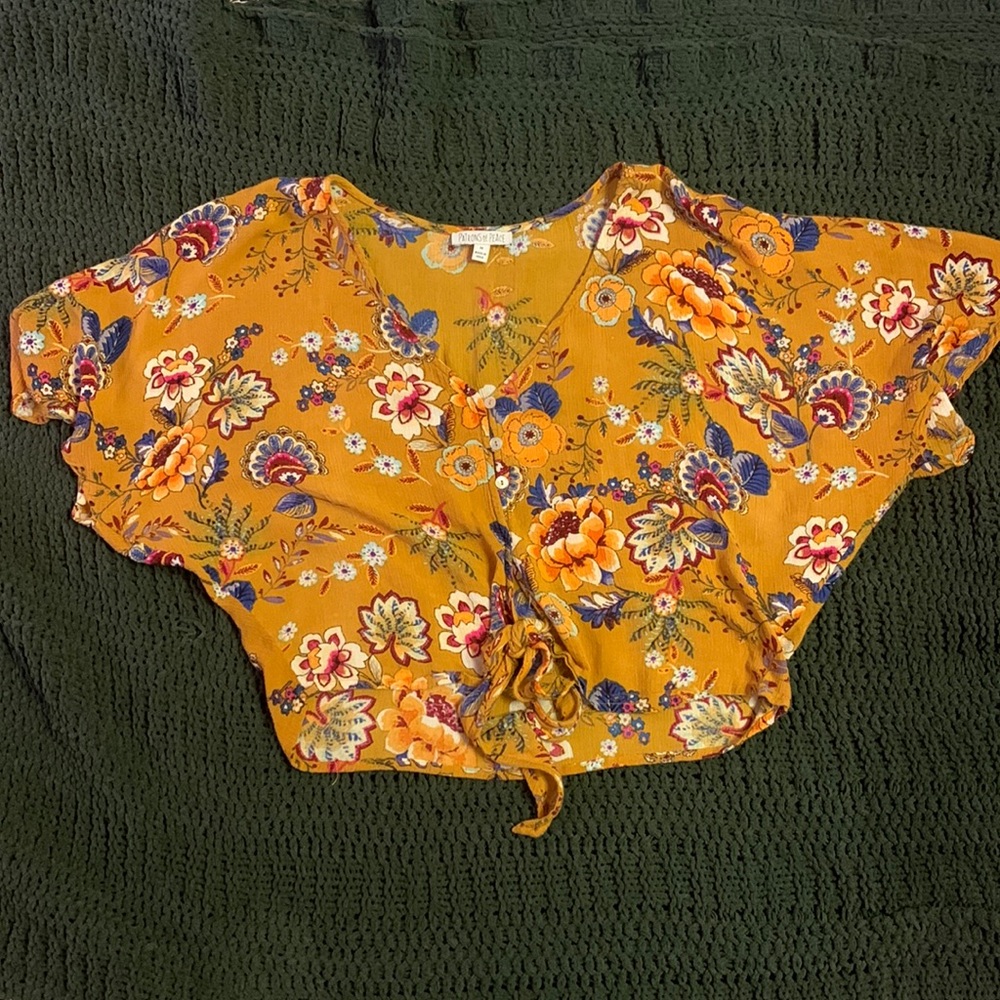 Floral boho crop top